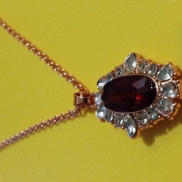 Red Sparkly Simulated Ruby Necklace - Picture 4 of 5